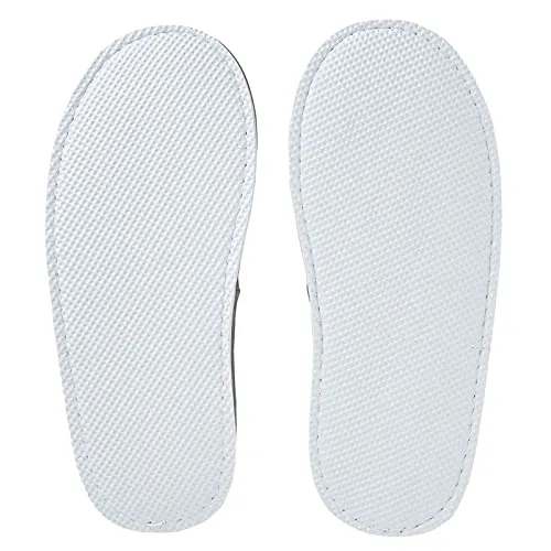 12 Pairs House Slippers for Guests, Individually Wrapped Disposable Bulk Pack, for Hotel, Spa, Shoeless Home (Large, Gray)
