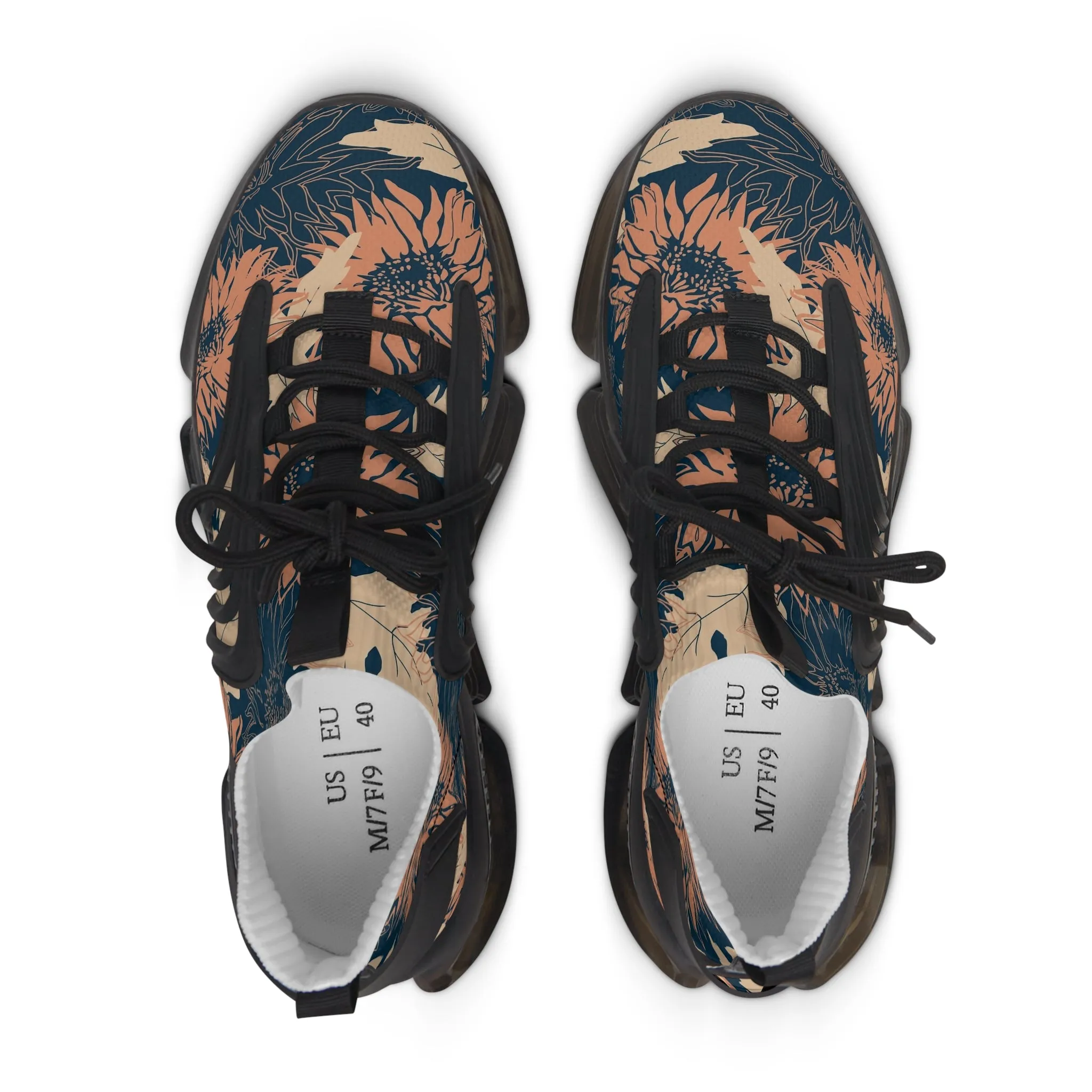 Abstract Pink Flowers Women's Mesh Sneakers