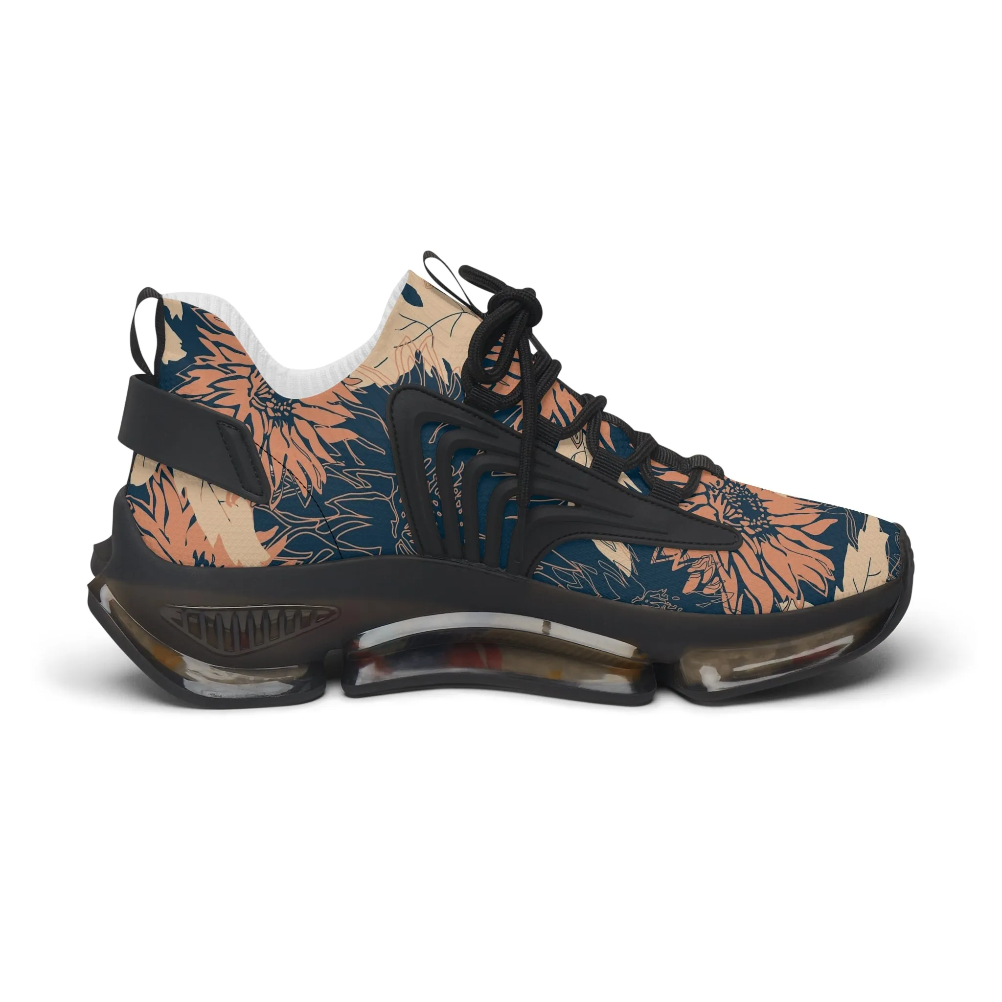 Abstract Pink Flowers Women's Mesh Sneakers