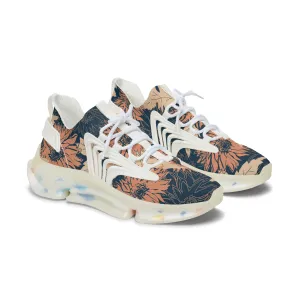 Abstract Pink Flowers Women's Mesh Sneakers