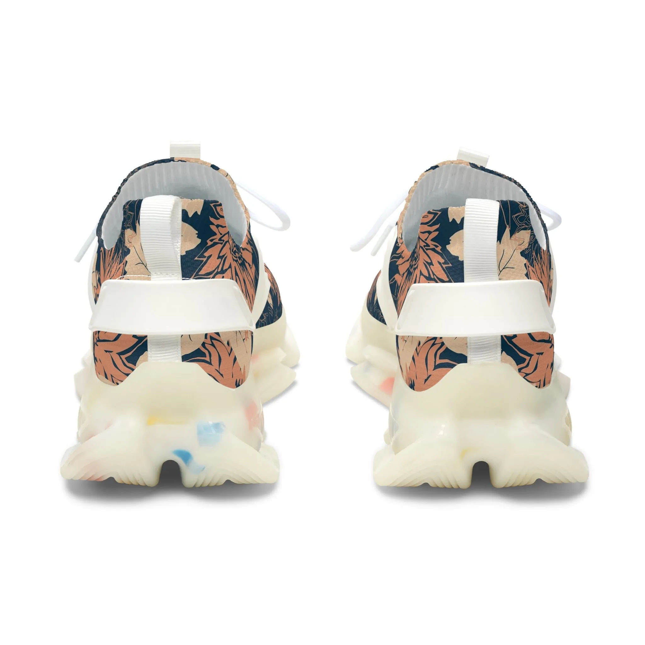 Abstract Pink Flowers Women's Mesh Sneakers