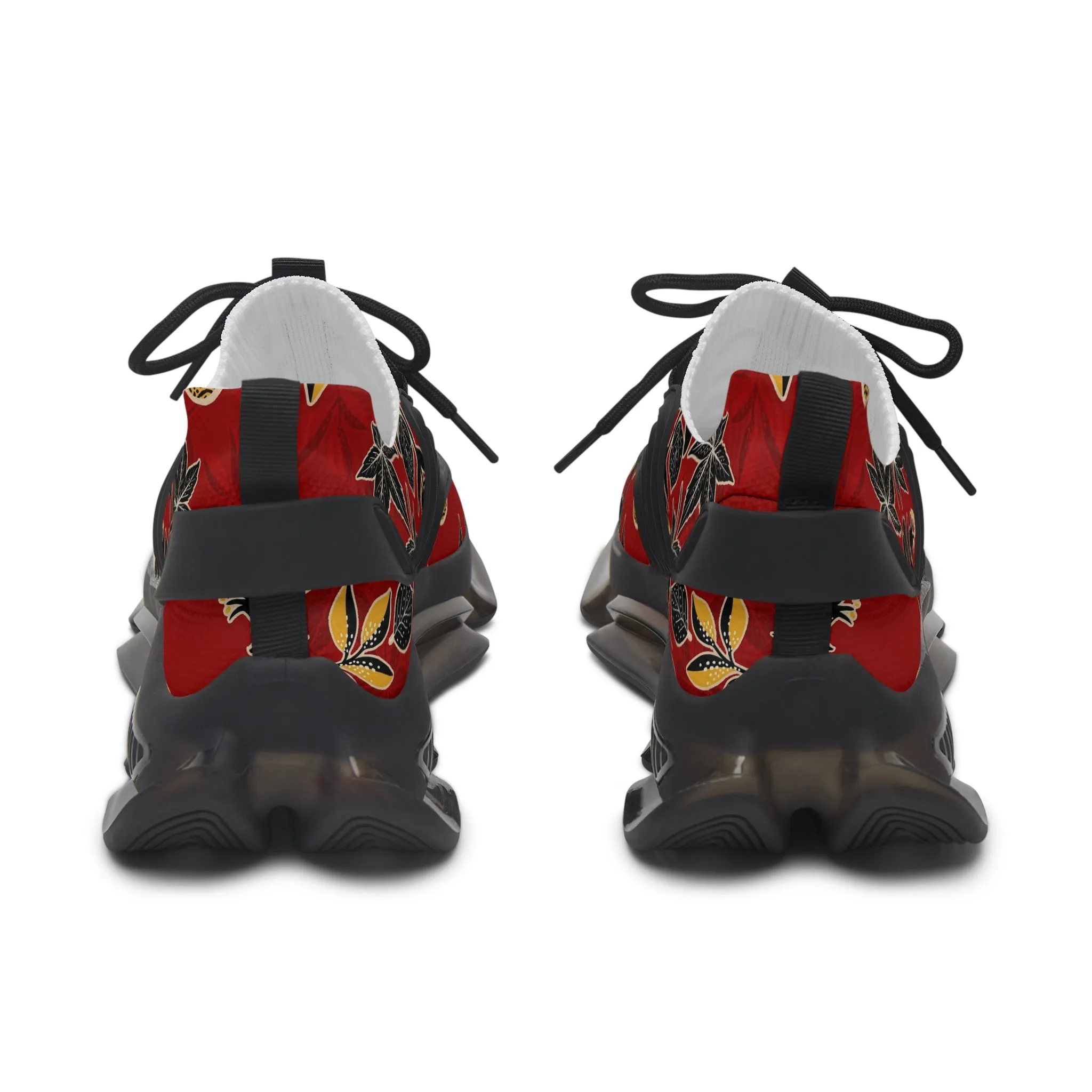 Abstract Red Flowers Women's Mesh Sneakers