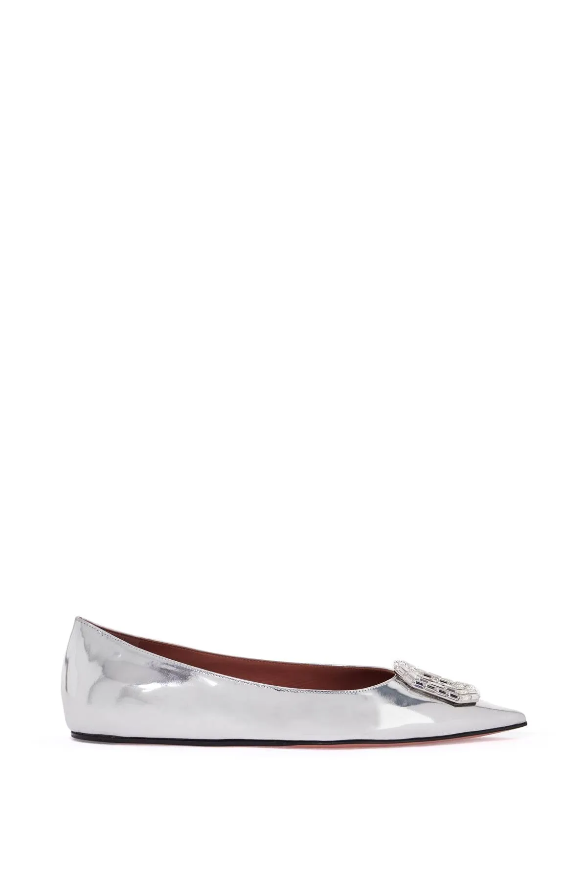 Amina Muaddi Metallic Camellia