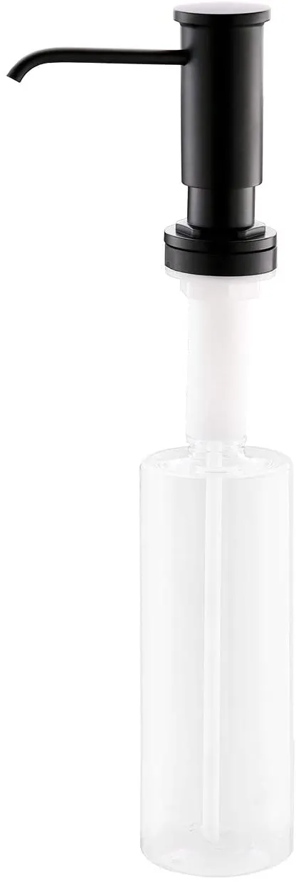 APPASO Kitchen Sink Soap Dispenser Stainless Steel Pump Head 17 Ounce Large PET Matte Black 048MB