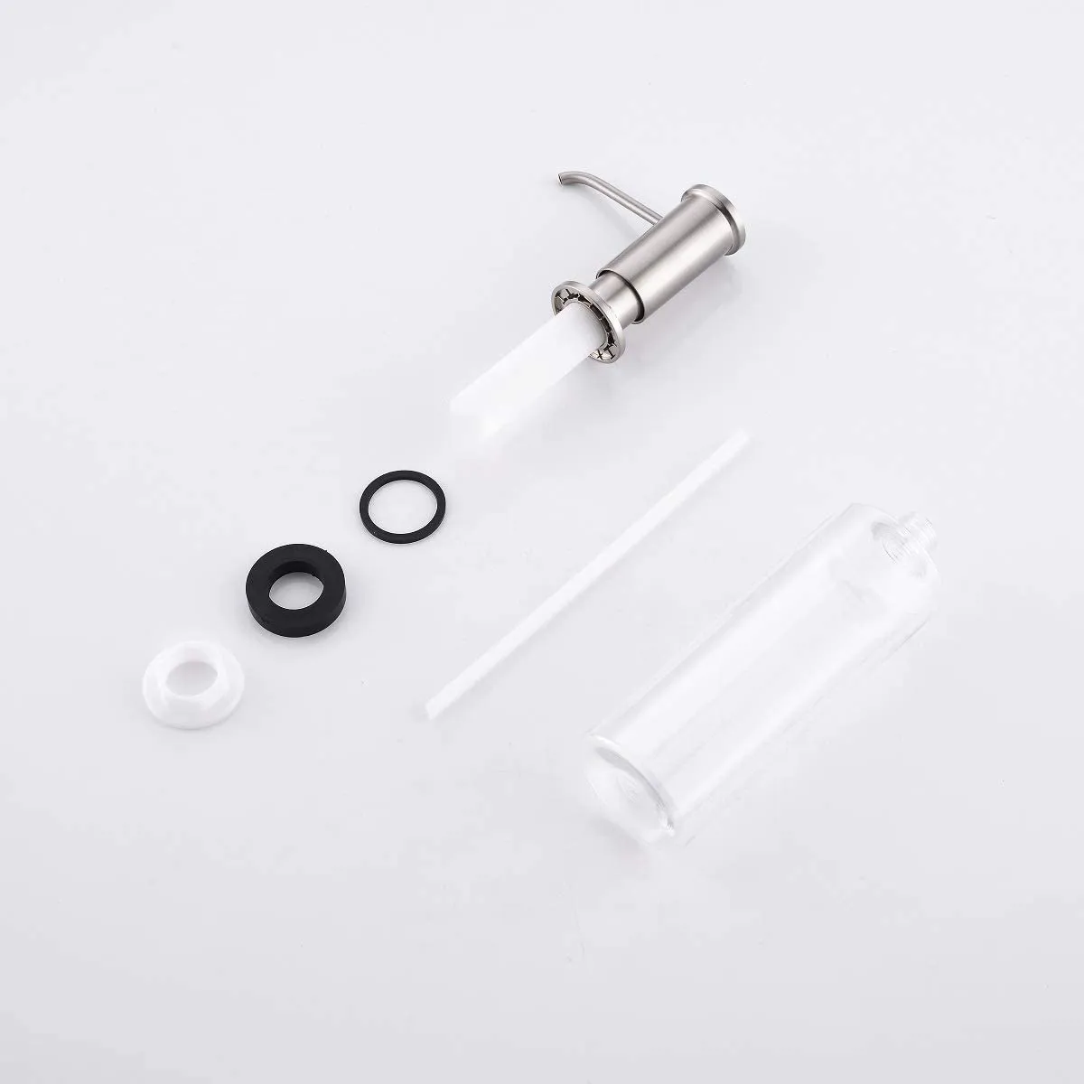APPASO Kitchen Sink Soap Dispenser Stainless Steel Pump Head 17 Ounce Large PET Matte Black 048MB