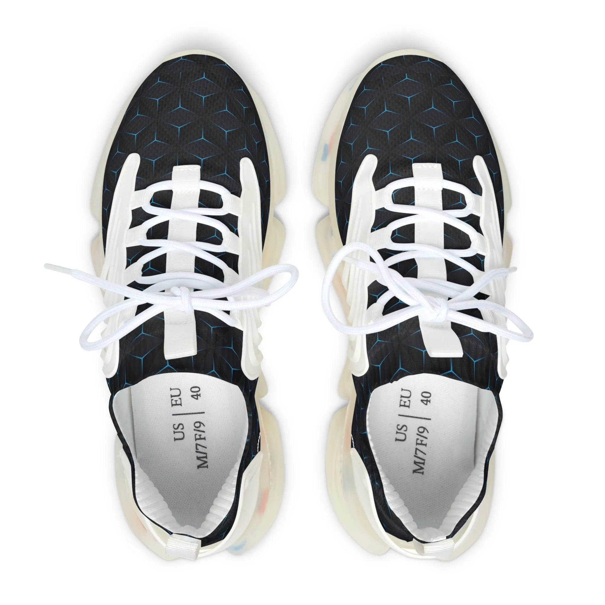 Black and Blue Diamonds Women's Mesh Sneakers