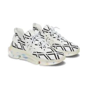 Black and White Diamonds Women's Mesh Sneakers