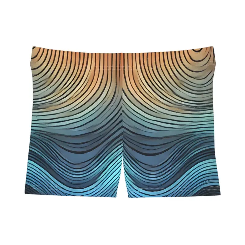 Blue Wavy Stripes Summer Women's Shorts