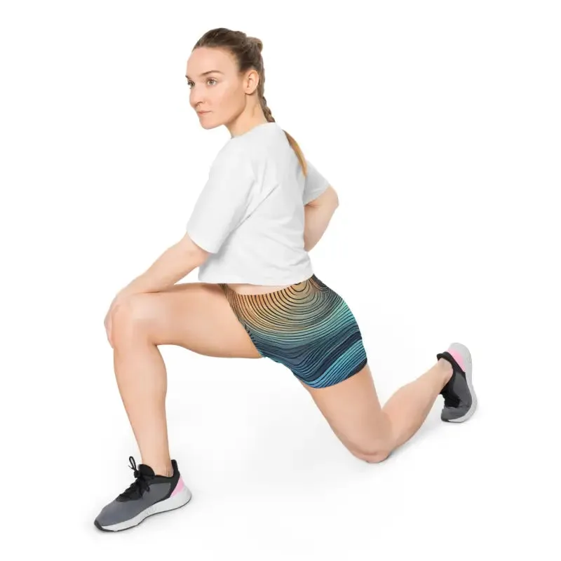 Blue Wavy Stripes Summer Women's Shorts