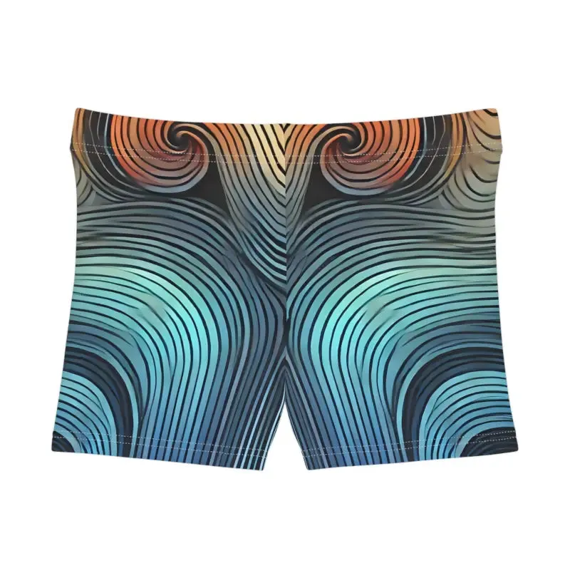 Blue Wavy Stripes Summer Women's Shorts
