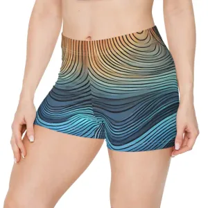 Blue Wavy Stripes Summer Women's Shorts