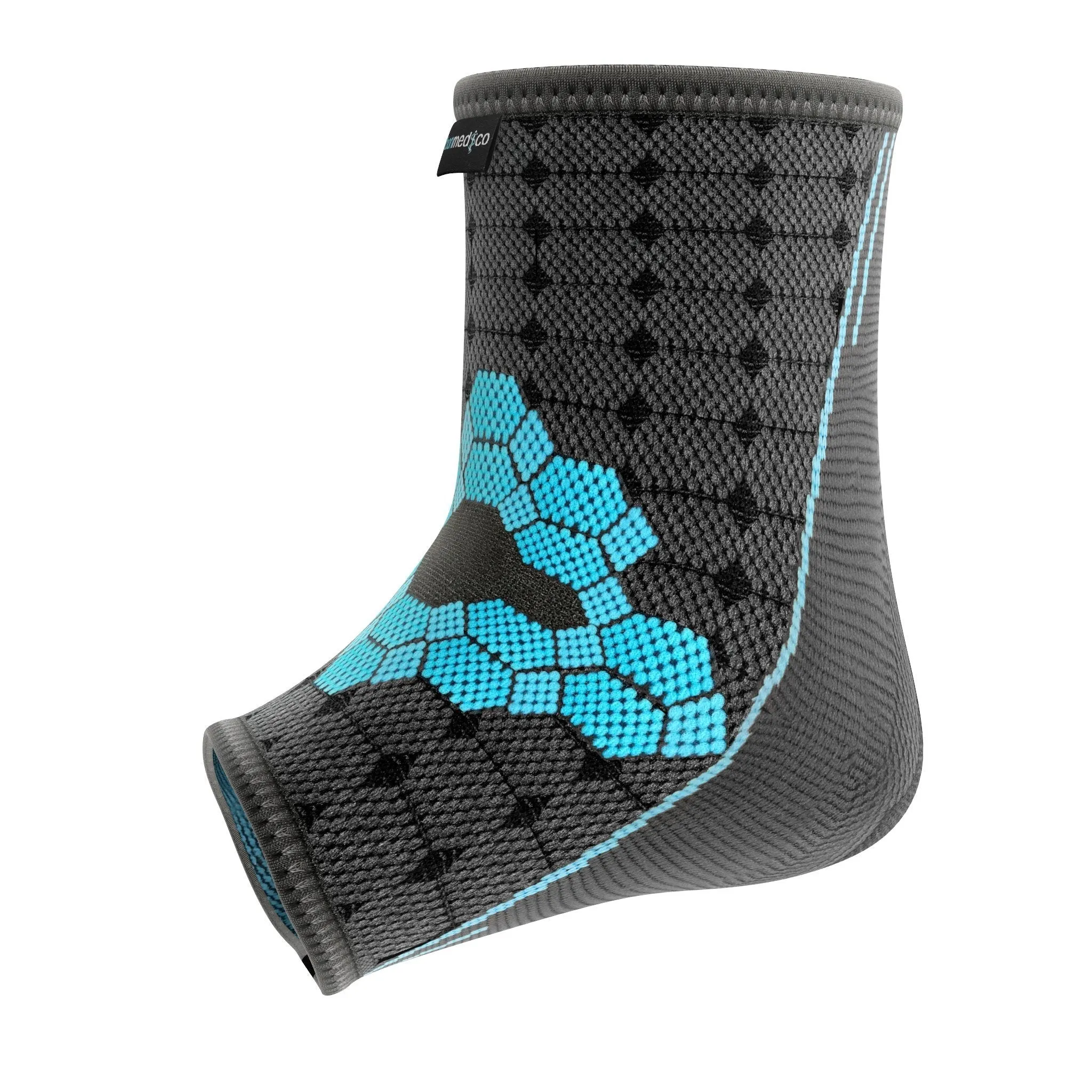 bonmedico Ankle Support Brace - Ekto Large Ankle Brace Compression Sleeve w/Thermo-Active Material to Ease Discomfort from Weak Ankles & Foot Injuries, L Grey