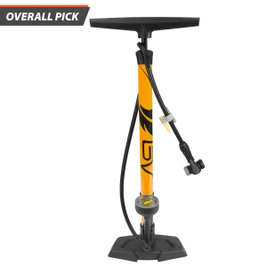BV Bike Floor Pump with Gauge 160 PSI Clever Twin Valve Compatible with Presta & Schrader | BV-GF55E