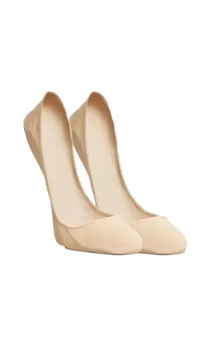 Calvin Klein 92% Cotton No Show Socks in Nude ECV523