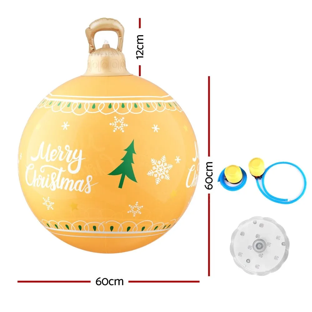 Christmas Inflatable Ball Led  60cm Decoration Giant Bauble Gold