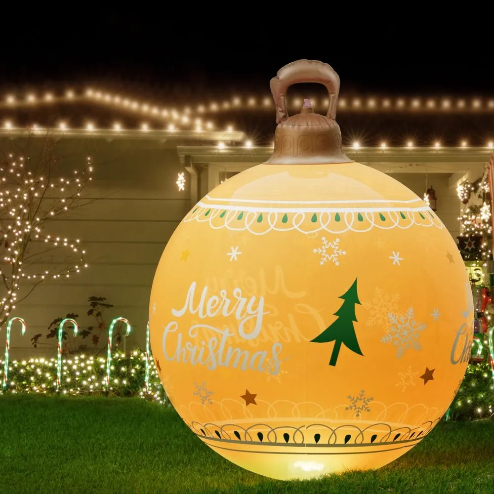 Christmas Inflatable Ball Led  60cm Decoration Giant Bauble Gold