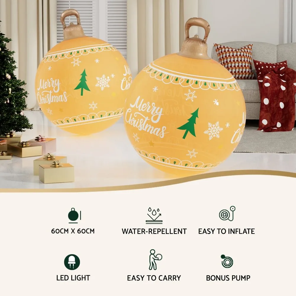 Christmas Inflatable Ball Led  60cm Decoration Giant Bauble Gold