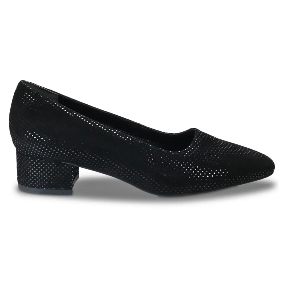David Tate Culture Black Mini Lizard Leather Pump (Women's)