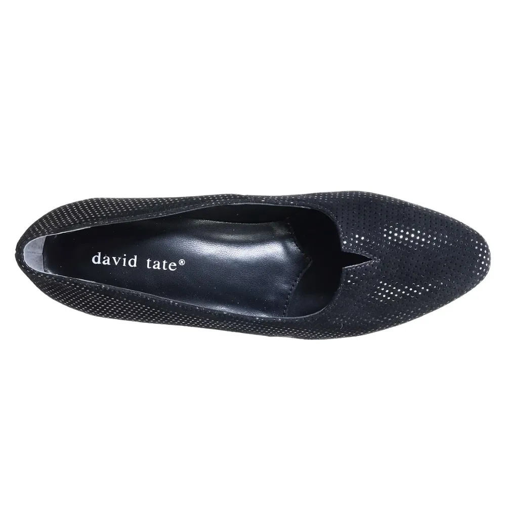 David Tate Culture Black Mini Lizard Leather Pump (Women's)