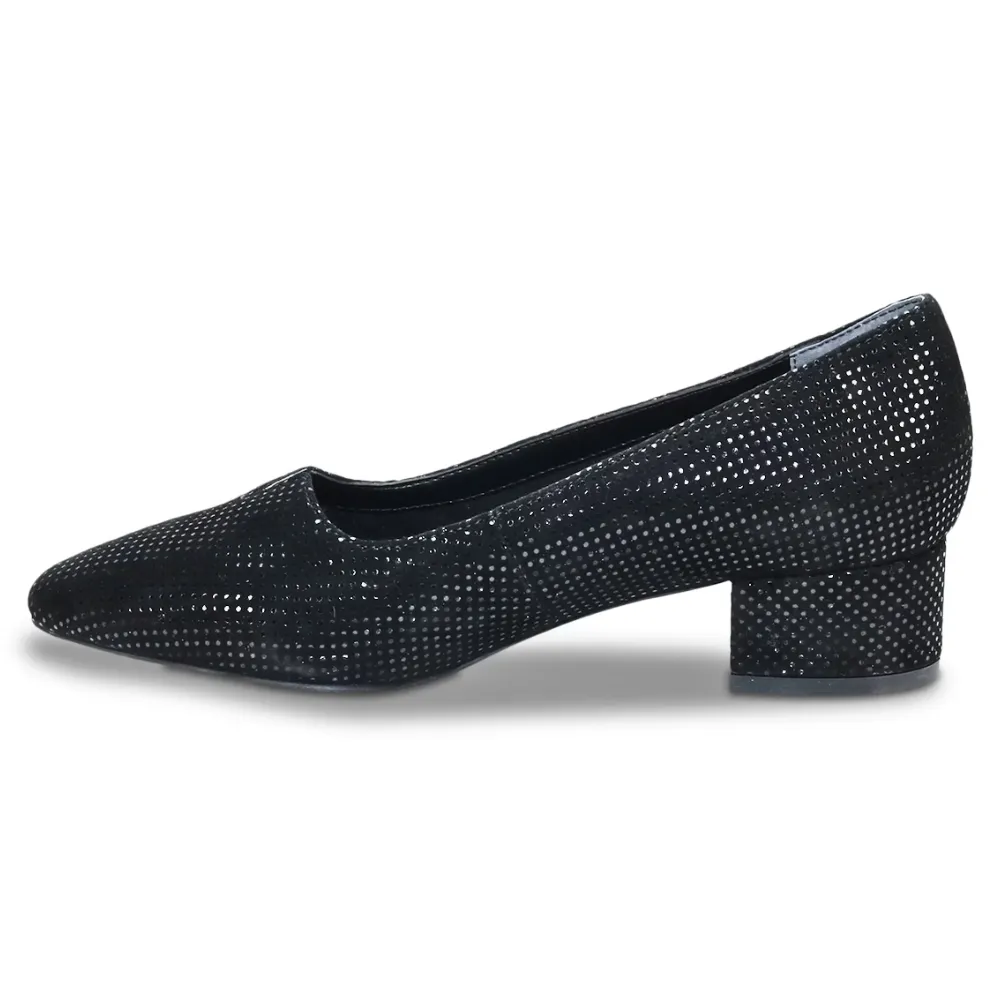David Tate Culture Black Mini Lizard Leather Pump (Women's)