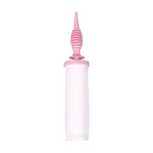 Dual Action Hand Balloon Pump - Pink   White