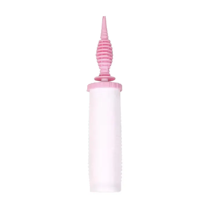 Dual Action Hand Balloon Pump - Pink   White