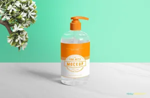 Free Dispenser Pump Bottle Mockup