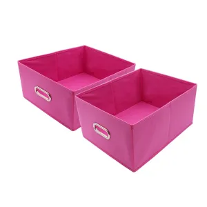 Fvstar 2 Pack Collapsible Storage Bins Fabric Storage Cube Basket Baby Nursery Closet Organizer for Clothes Towels Socks Shoes
