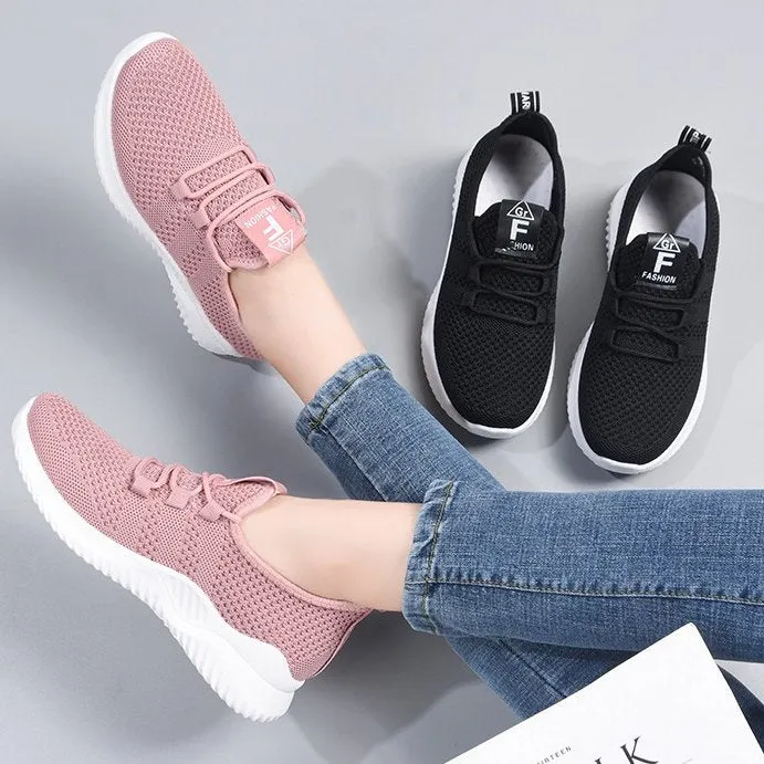 GroovyWish Women Orthopedic Shoes Comfy Elastic Mesh Round Toe Running Sneakers