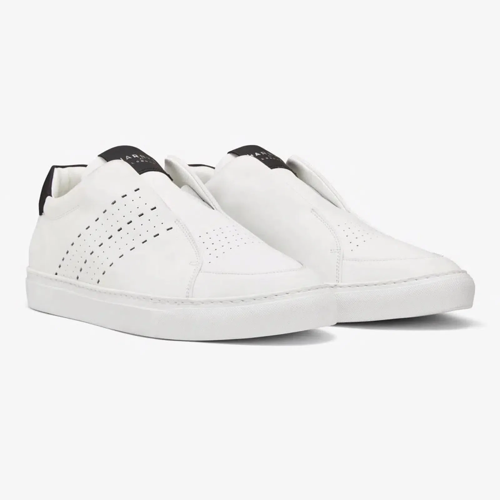 Harrys Of London Track Tech Leather Trainer White-Black