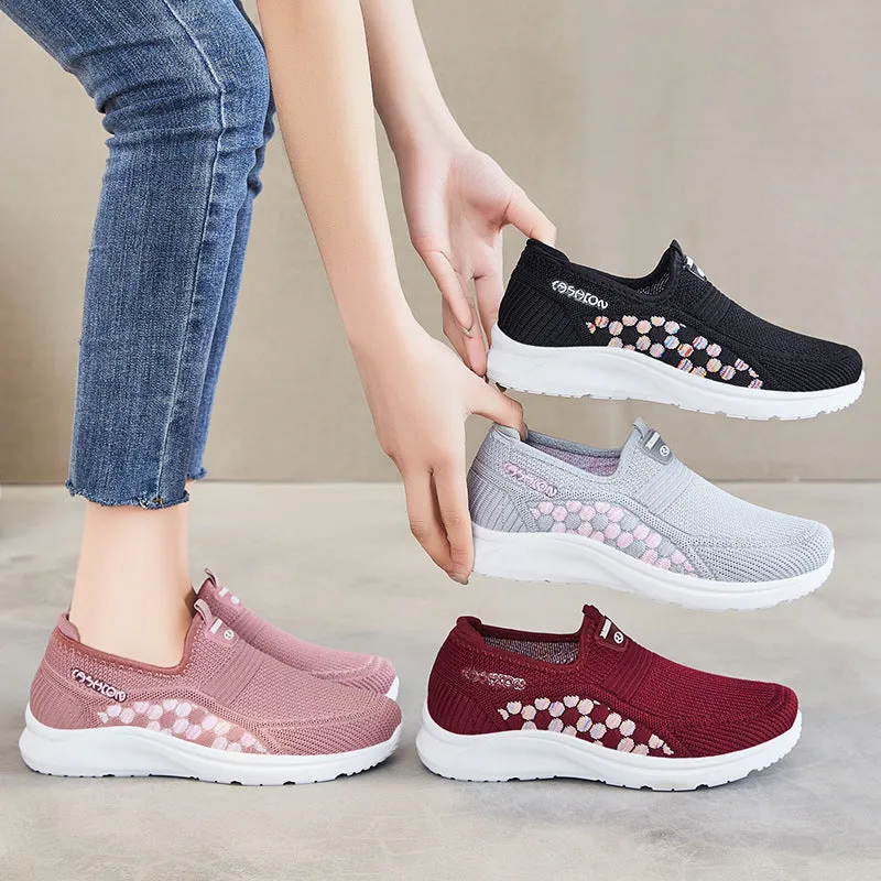 Knit Detail Stretch Slip on Shoes