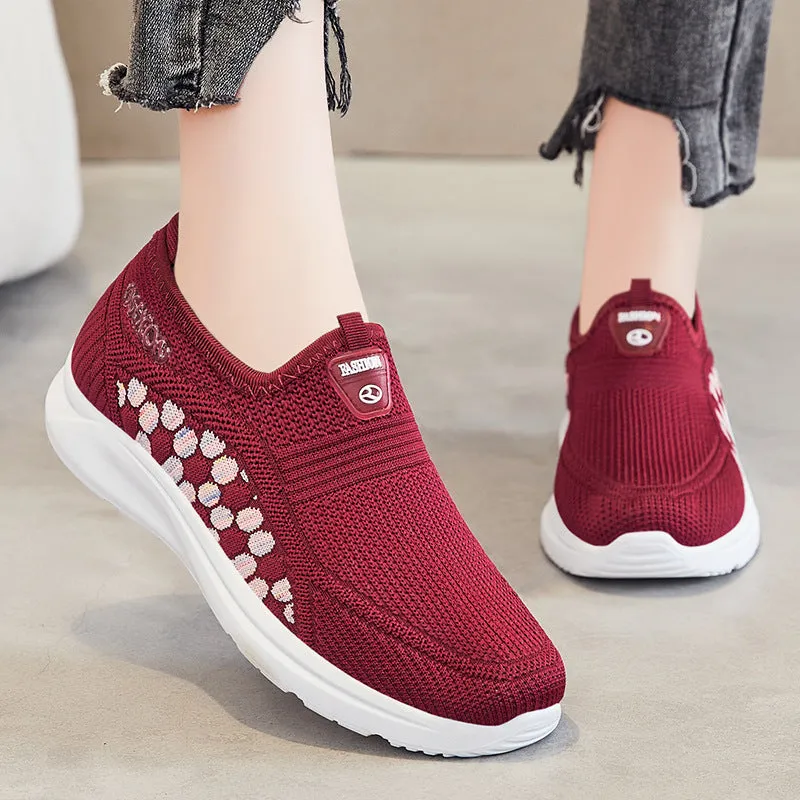Knit Detail Stretch Slip on Shoes
