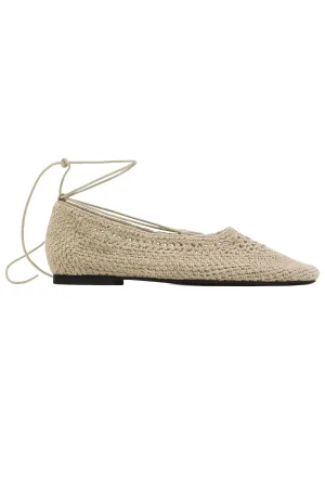 Laceup Crochet Ballet Flats