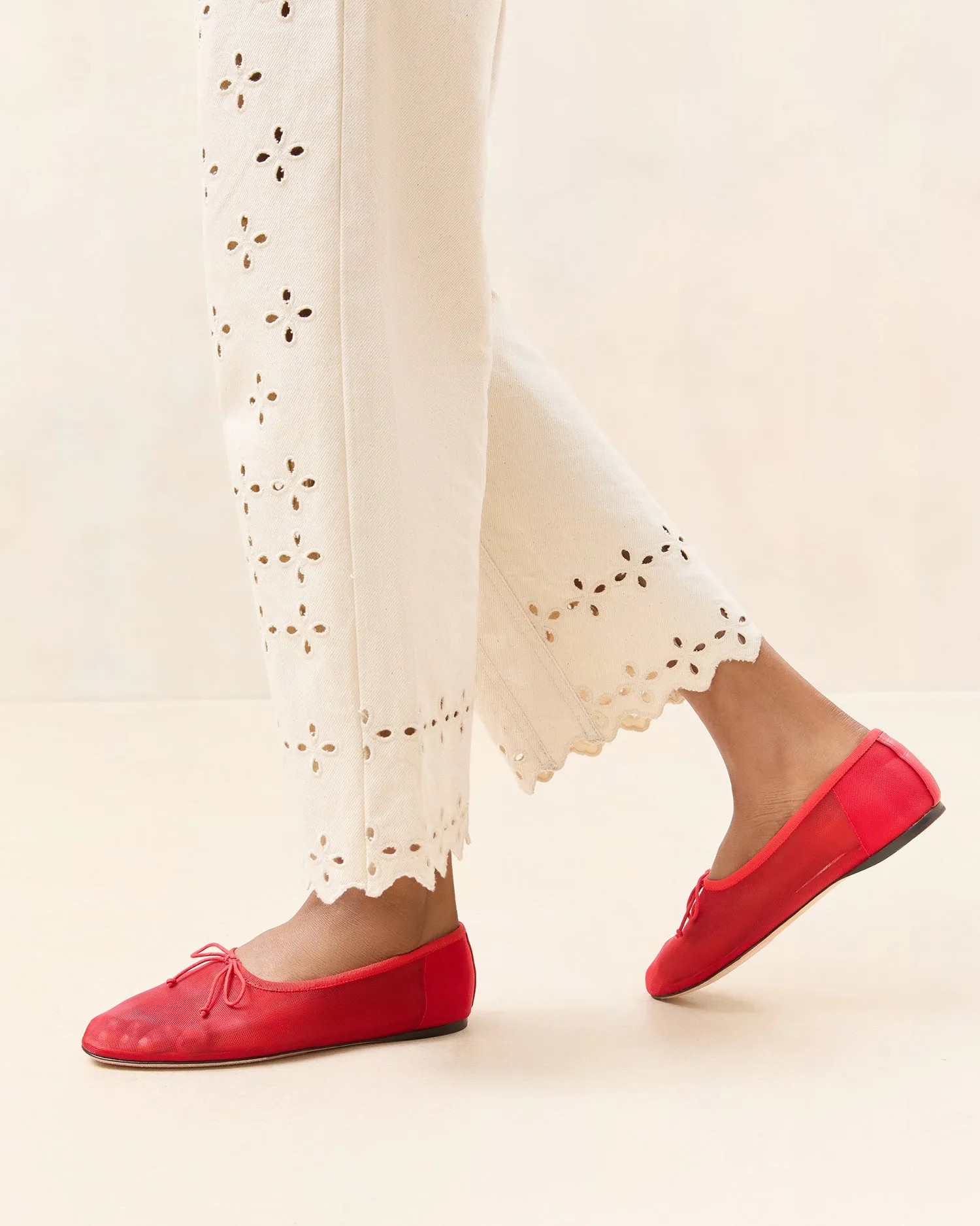 Landon Red Mesh Ballet Flat