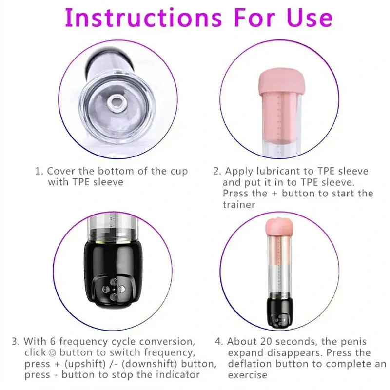 LCD Screen Negative Pressure Stretch Penis Trainer