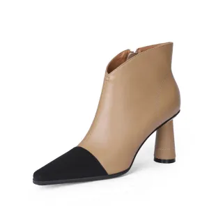 Macy Womens Heeled Nude Ankle Boots