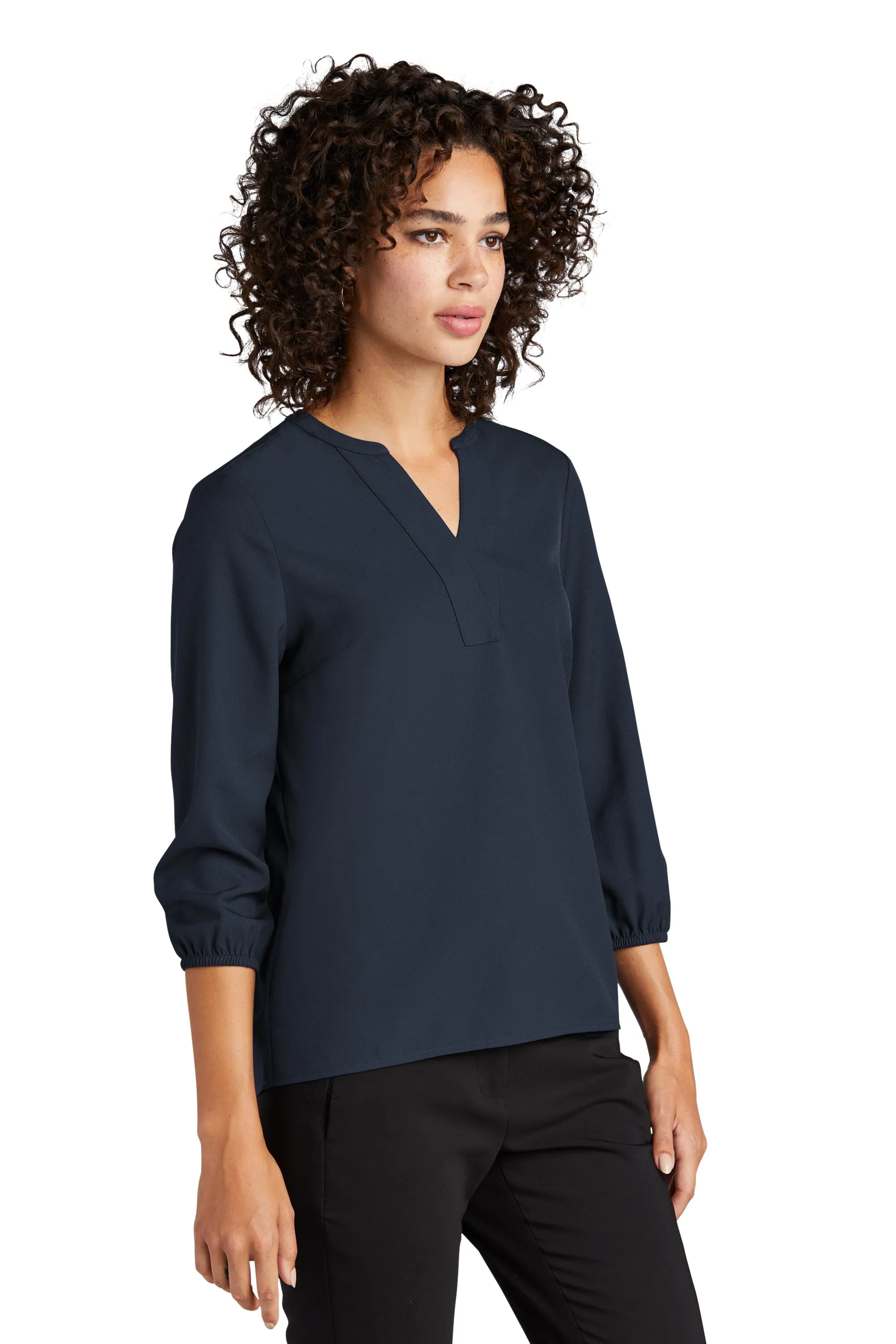 MERCER METTLE™ Women's Stretch Crepe 3/4-Sleeve Blouse MM2011