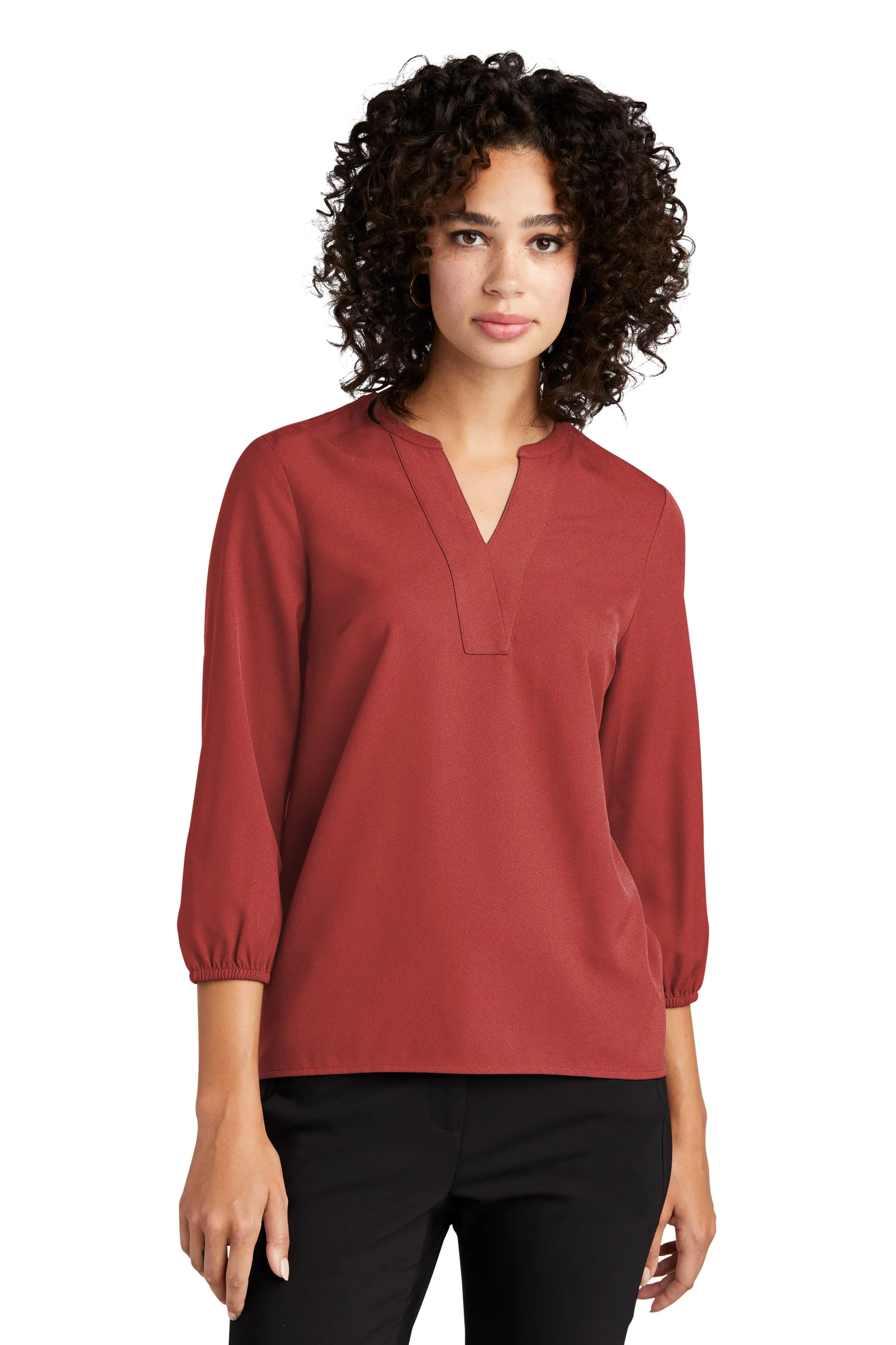 MERCER METTLE™ Women's Stretch Crepe 3/4-Sleeve Blouse MM2011