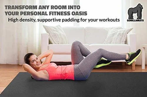 Premium Extra Large Exercise Mat - 10' x 4' x 1/4" Ultra Durable, Non-Slip, Workout Mats for Home Gym Flooring - Plyo, MMA, Cardio Mat - Use with or Without Shoes (120" Long x 48" Wide x 6mm Thick)