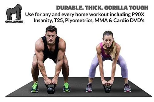 Premium Extra Large Exercise Mat - 10' x 4' x 1/4" Ultra Durable, Non-Slip, Workout Mats for Home Gym Flooring - Plyo, MMA, Cardio Mat - Use with or Without Shoes (120" Long x 48" Wide x 6mm Thick)