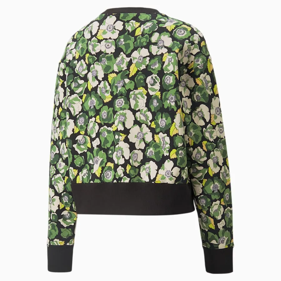 PUMA x LIBERTY Printed Crew Neck Women's Sweater - Puma Black-Flower AOP