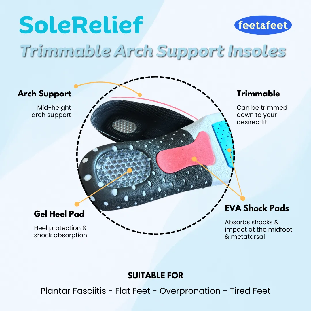 SoleRelief Trimmable Arch Support Insoles