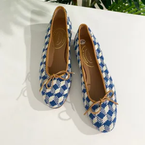 Stubbs & Wootton Blue & White Needlepoint Ballet Flats size 10.5