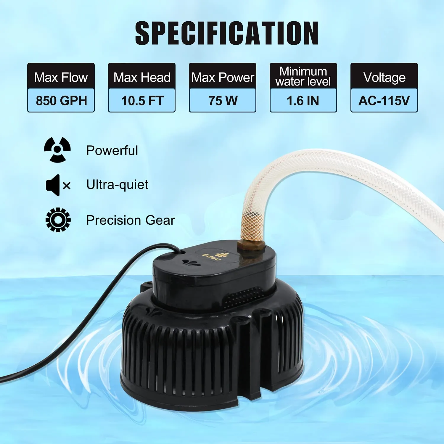 Submersible Swimming Pool Cover Pump - Ideal For Draining Water Above Ground, InGround
