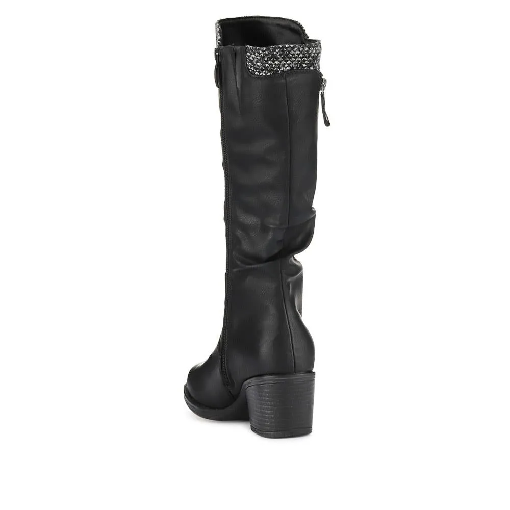 Tall Block-Heeled Long Boots - WOIL40025 / 326 605