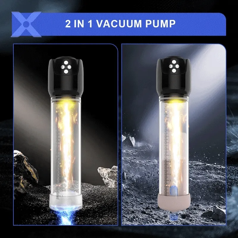 XP7 2 In 1 Vacuum Penis Pump 6 Suction Moaning 3D Realistic Sleeve